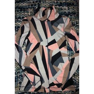 COS Geometric Print Long Sleeve Turtle Neck Top